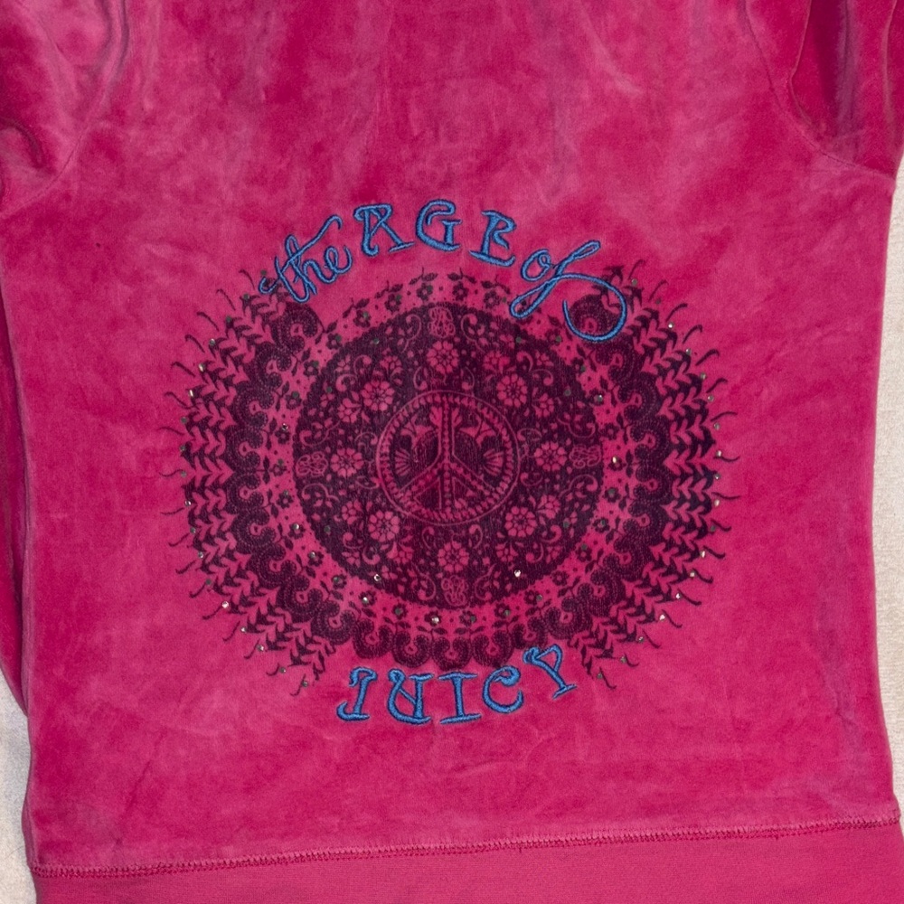 Juicy Couture Pink Jacket with Black and Blue Design
